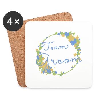 Team Groom /Team Bräutigam - Untersetzer (4er-Set) - Weiß - Vorne