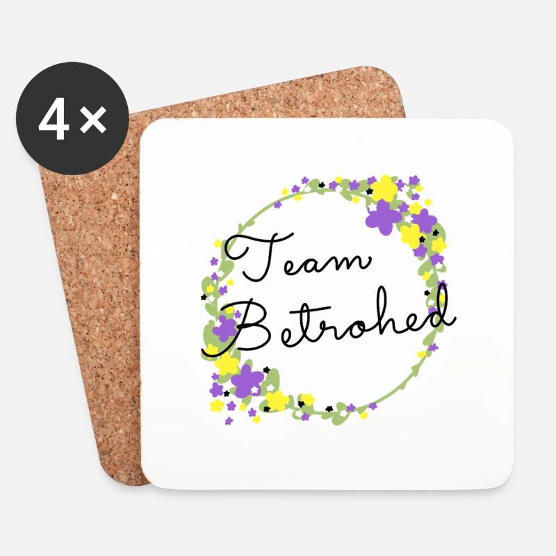 Team Betrothed Nonbinary /Nicht binär - Untersetzer (4er-Set) - Weiß