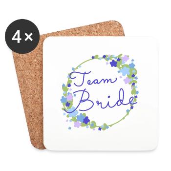 Équipe Bride / Équipe Braut - Dessous de verre (lot de 4) - blanc - Devant