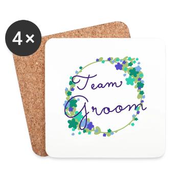 Team Groom Gay /Team Bräutigam Schwul - Untersetzer (4er-Set) - Weiß - Vorne