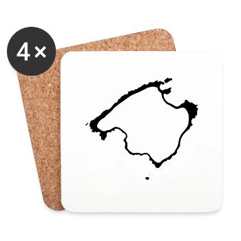 Mallorca Outline - Coasters (set of 4) - white - Front
