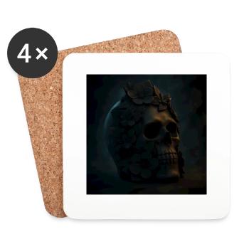 Cadeau de costume de squelette de citrouille d’Halloween - Dessous de verre (lot de 4) - blanc - Devant