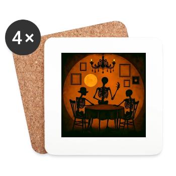 Halloween Skelett gruselig Geschenk - Untersetzer (4er-Set) - Weiß - Vorne