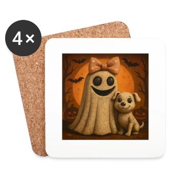 Halloween Pumpkin Spooky Ghosts Gift - Coasters (set of 4) - white - Front