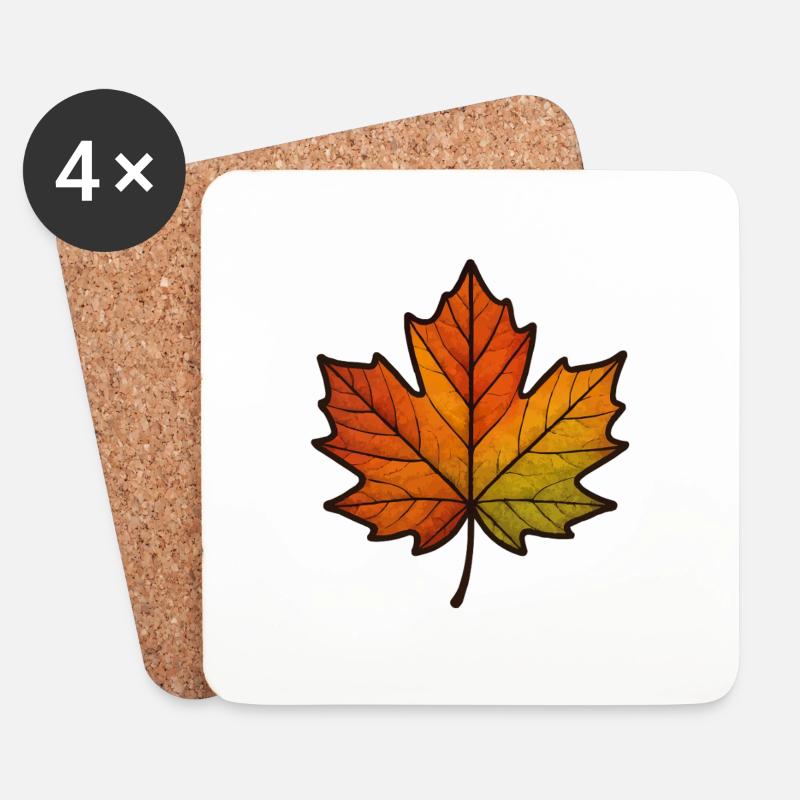 blatt herbst ahornblatt - Untersetzer (4er-Set) - Weiß