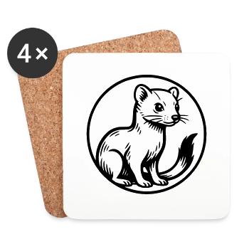 Ferret - Coasters (set of 4) - white - Front