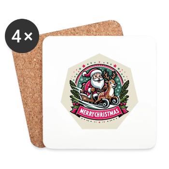 Merry Xmas Santa - Coasters (set of 4) - white - Front