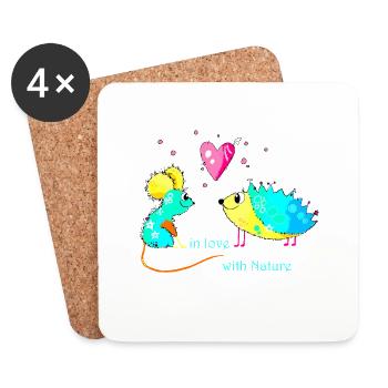 In Love with Nature - Untersetzer (4er-Set) - Weiß - Vorne