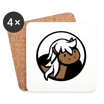 cheval mignon poney poulain cheval fille mignon bande dessinée - Dessous de verre (lot de 4) - blanc - Devant