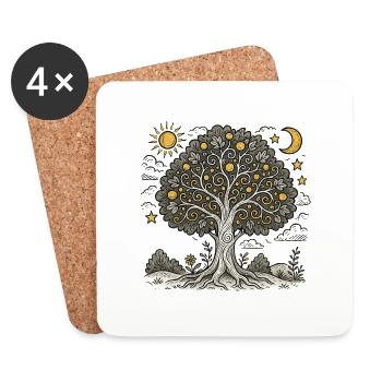 baum des lebens 1 - Untersetzer (4er-Set) - Weiß - Vorne