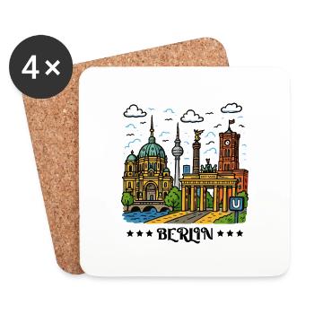 Berlin City - Coasters (set of 4) - white - Front