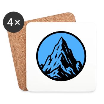 Mountain Icon Mountain Mountains - Coasters (set of 4) - white - Front