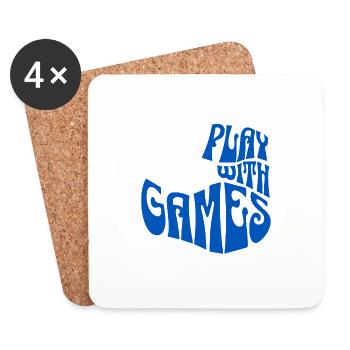 Play with Games – Gaming Spaß pur erleben - Untersetzer (4er-Set) - Weiß - Vorne