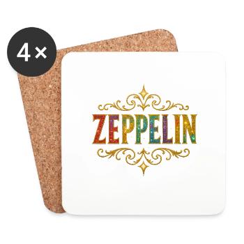 ZEPPELIN Glitter Gold Sequins - Coasters (set of 4) - white - Front