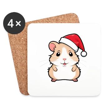Hare? No Hamster Christmas - Coasters (set of 4) - white - Front