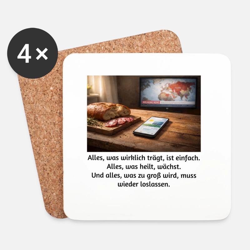 Alles, was wirklich trägt, ist einfach.  - Untersetzer (4er-Set) - Weiß