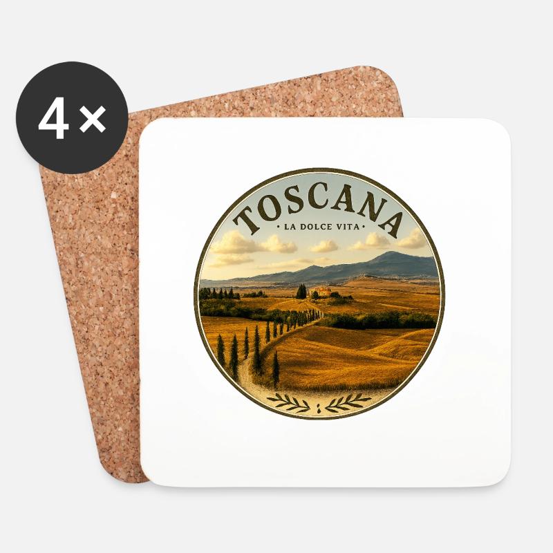 Toscana Vibes - Untersetzer (4er-Set) - Weiß
