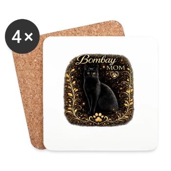 Portrait du chat doré de la maman de Bombay - Dessous de verre (lot de 4) - blanc - Devant