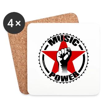 music - Coasters (set of 4) - white - Front