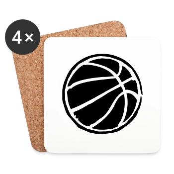 Basket-ball Basketball Basket - Dessous de verre (lot de 4) - blanc - Devant