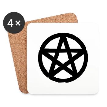 Pentagramme - Dessous de verre (lot de 4) - blanc - Devant
