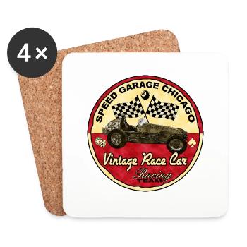 vintage racing - Dessous de verre (lot de 4) - blanc - Devant