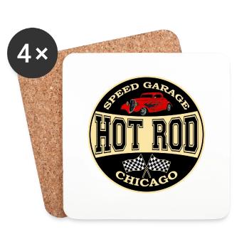 hot rod logo - Coasters (set of 4) - white - Front