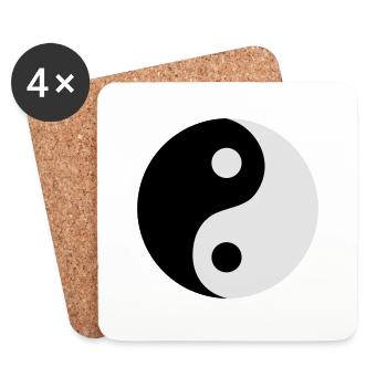 Ying und Yang - Untersetzer (4er-Set) - Weiß - Vorne
