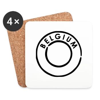 Belgique - Belgium - Dessous de verre (lot de 4) - blanc - Devant