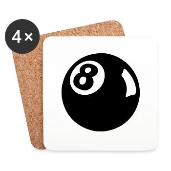 8 Ball - Untersetzer (4er-Set) - Weiß - Vorne