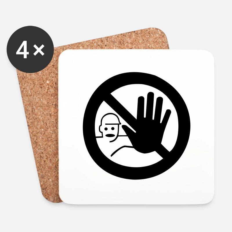 STOP - Coasters (set of 4) - white