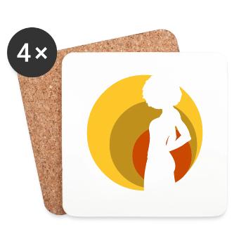 retro_afro_girl_01 - Coasters (set of 4) - white - Front