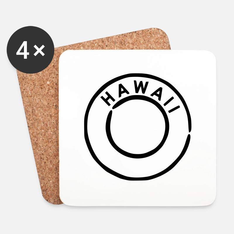 Hawaii - Untersetzer (4er-Set) - Weiß