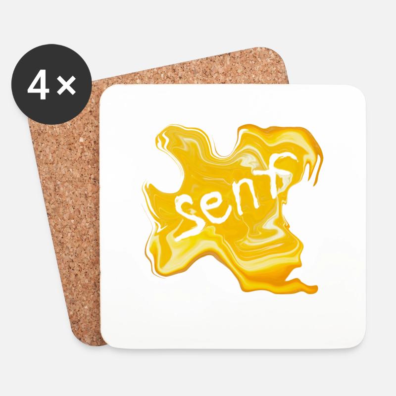 Mustard stain - Coasters (set of 4) - white