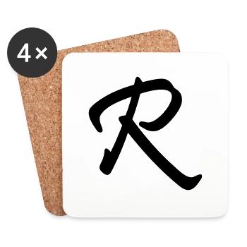 r_letter - Untersetzer (4er-Set) - Weiß - Vorne