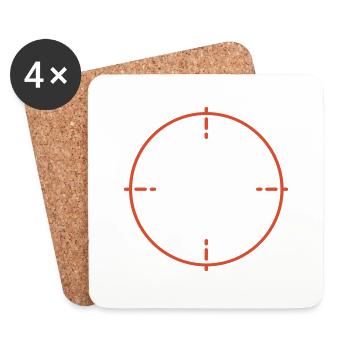 Fadenkreuz / crosshairs (1c) - Untersetzer (4er-Set) - Weiß - Vorne