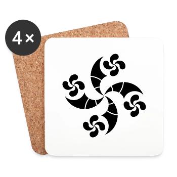 basque cross - Dessous de verre (lot de 4) - blanc - Devant
