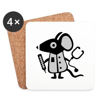 Mouse doctor - Doctor - rat - Coasters (set of 4) - white - Front