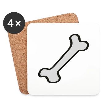 Knochen - Bone 2 - Untersetzer (4er-Set) - Weiß - Vorne