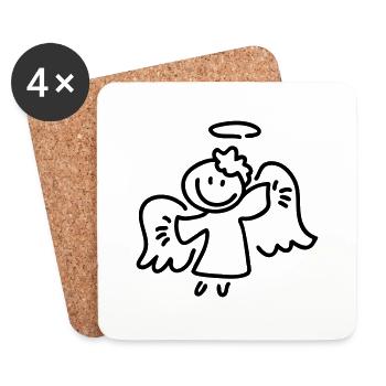 Little Angel - Line - Coasters (set of 4) - white - Front