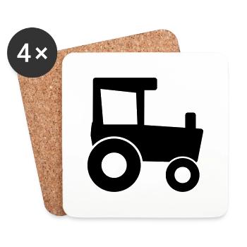tracteur - Dessous de verre (lot de 4) - blanc - Devant