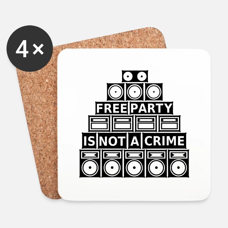 FREE PARTY IS NOT A CRIME - SOUND SYSTEM - Untersetzer (4er-Set) - Weiß
