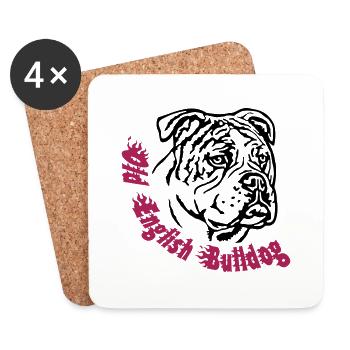 Old English Bulldog - Untersetzer (4er-Set) - Weiß - Vorne