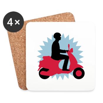 vespa_3c - Untersetzer (4er-Set) - Weiß - Vorne