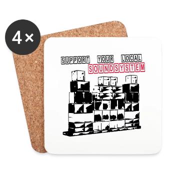 SUPPORT YOUR LOCAL SOUNDSYSTEM - Untersetzer (4er-Set) - Weiß - Vorne