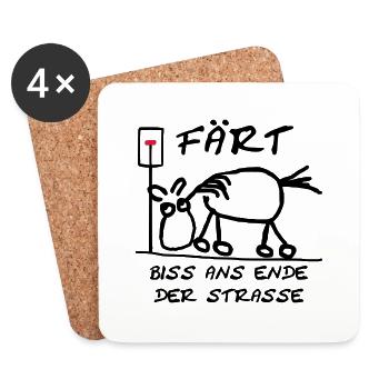 Färt Biss ans Ende der St - Untersetzer (4er-Set) - Weiß - Vorne