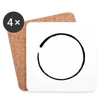 Zen, le bouddhisme, le cercle, la méditation, - Dessous de verre (lot de 4) - blanc - Devant