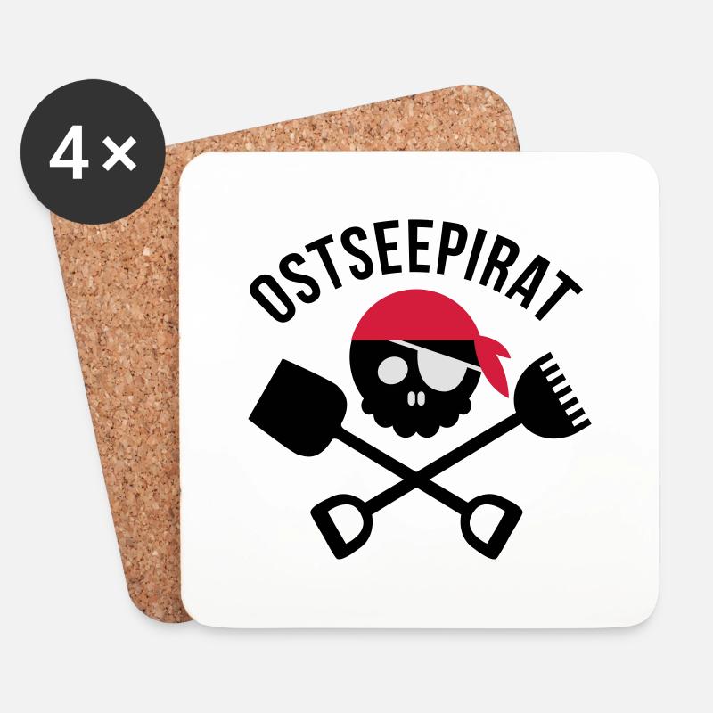pirat ostsee - Untersetzer (4er-Set) - Weiß
