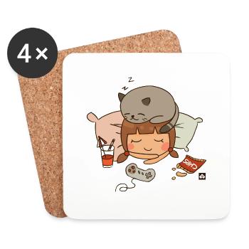 Perfektes Wochenende - Untersetzer (4er-Set) - Weiß - Vorne