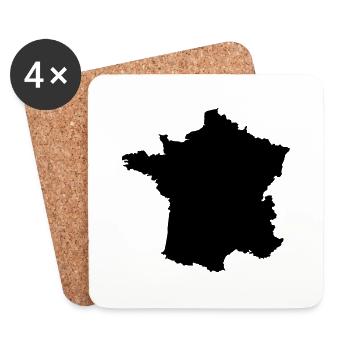 Frankreich - Untersetzer (4er-Set) - Weiß - Vorne